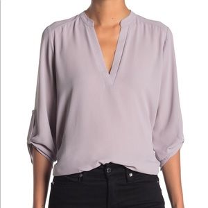 Lush Nordstrom Deep Open V Neck Blouse